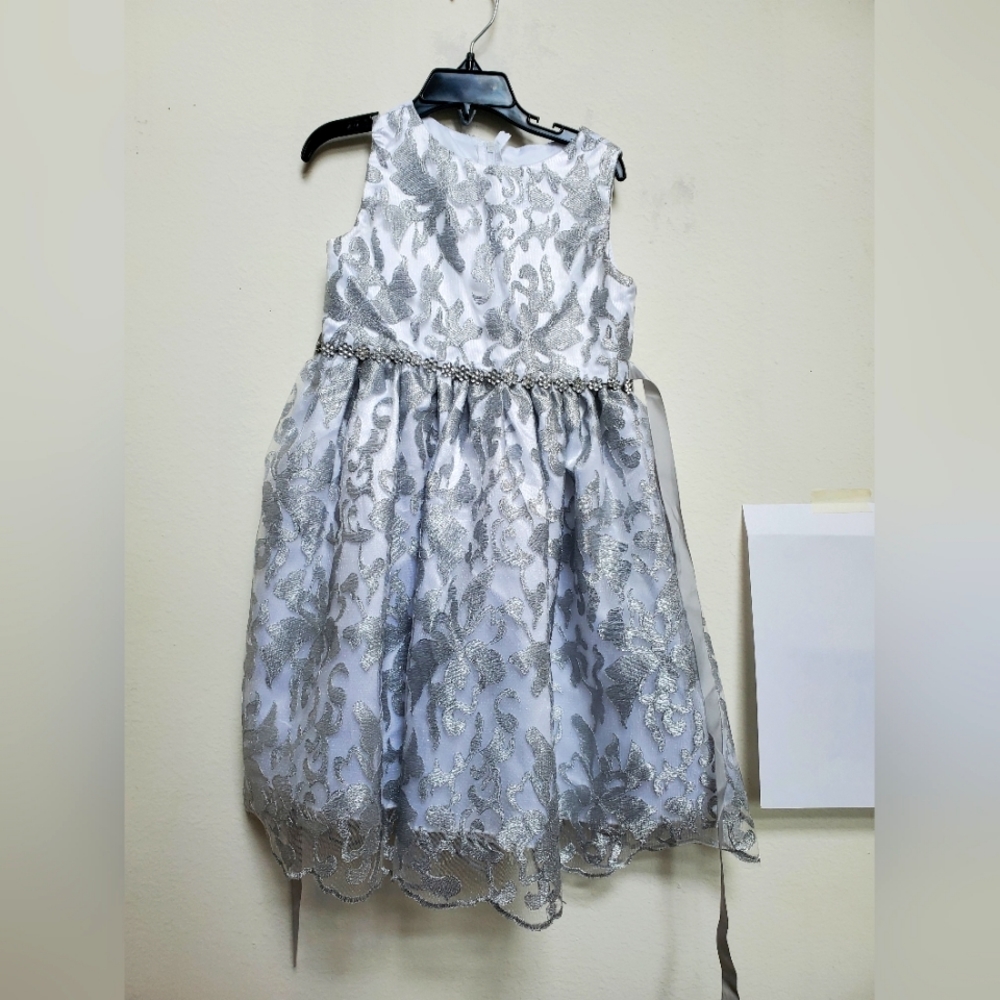 A silver dress